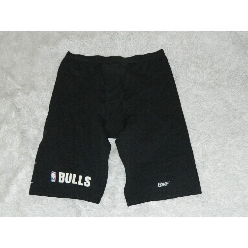 Bike  Chicago Bulls Logo Shorts Mens Adult‎ Large Black Vintage Retro NBA 90s
